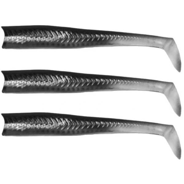 FishLab Mad Eel Replacement Tails - 7-1/2in - Black Ice