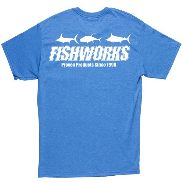 Fishworks 3 Fish Short Sleeve Shirt - Royal Heather 2XL