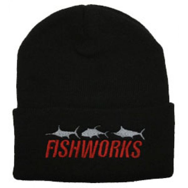 Fishworks Beanie 3 Fish Impact Logo Black BN10