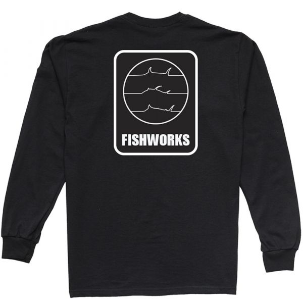 Fishworks Fine Lines Long Sleeve Shirt - Black 2XL