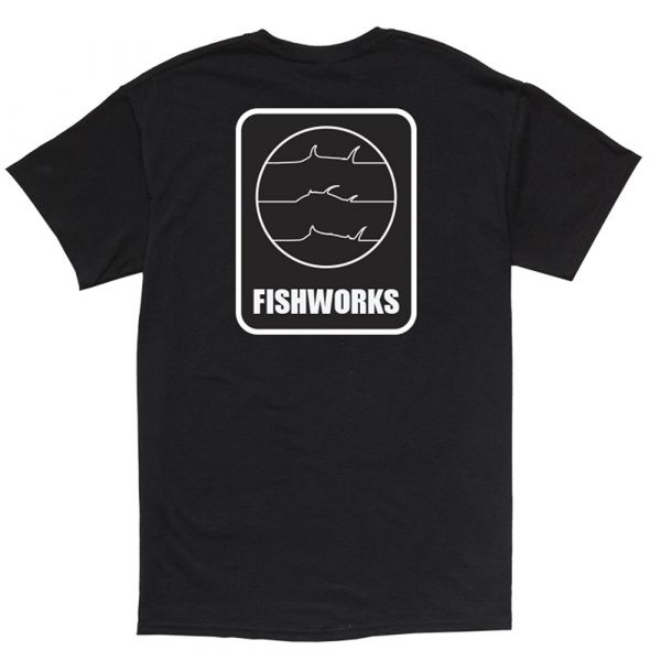 Fishworks Fine Lines Short Sleeve T-Shirt - Black 2XL