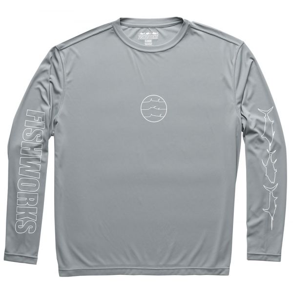 Fishworks Fine Lines Sunshirt - Grey 2X-Large