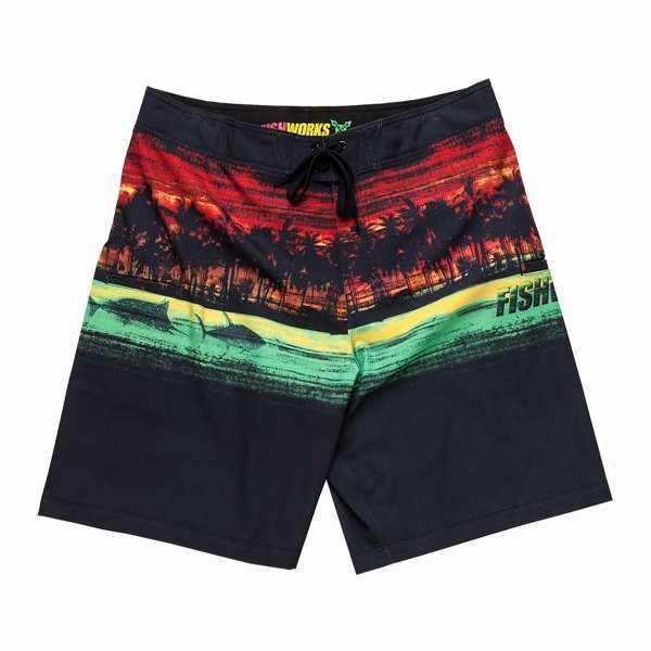 Fishworks Hot Tropix Boardshorts - Black - Size 32