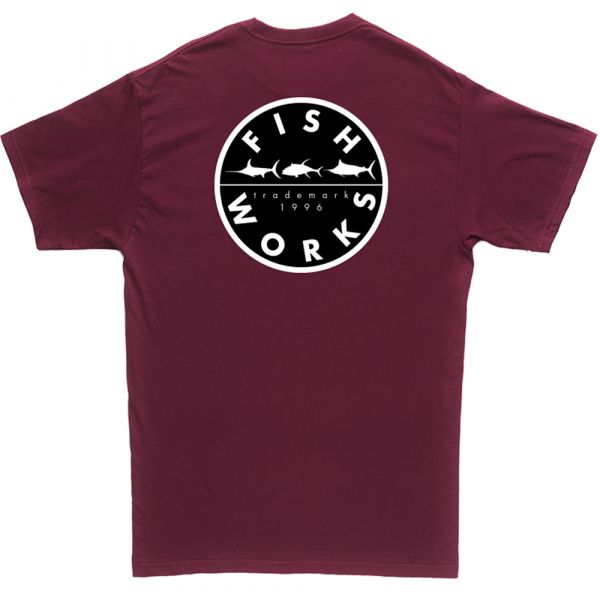 Fishworks New Original Short Sleeve T-Shirt - Maroon 2XL