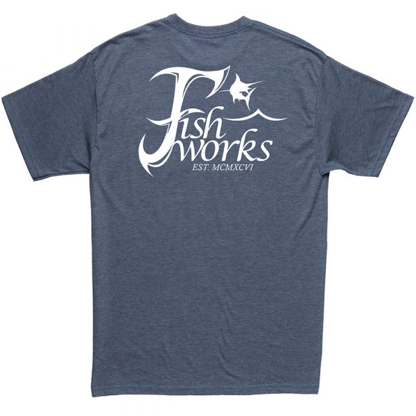 Fishworks Seas Short Sleeve T-Shirt - Navy Heather 2XL