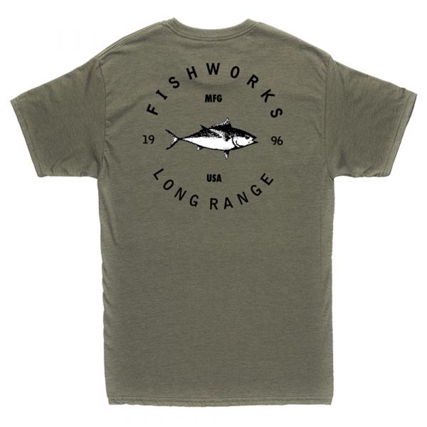 Fishworks Tuna Club Short Sleeve T-Shirt - Olive Heather 2XL