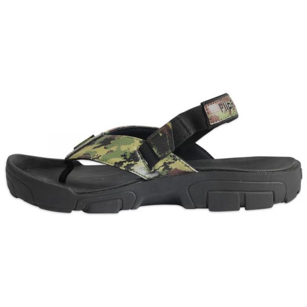 FlipRocks Flip Flop with Timberline Pads - Green Camo - Sizes 6-7