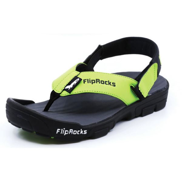 FlipRocks Flip Flop with Timberline Pads - Neon Green - Sizes 10-11