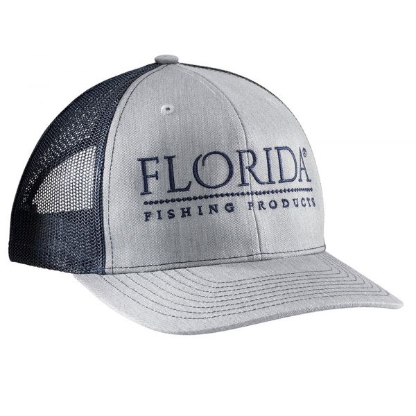 Florida Fishing Products Logo Trucker Hat - Heather Grey/Navy