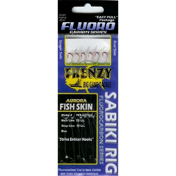 Frenzy Tackle Fluorocarbon Sabiki Rigs - Fish Skin/Green