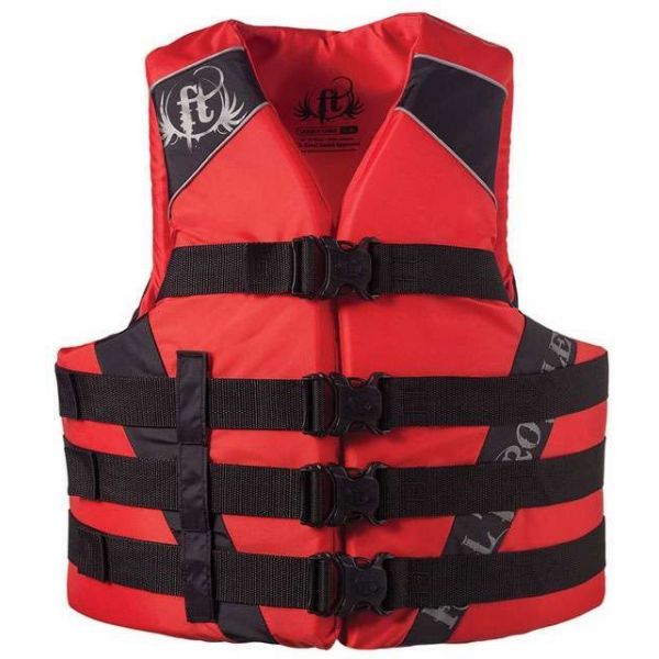 Full Throttle Adult Dual-Sized Nylon Water Sport Vest - Red - S/M