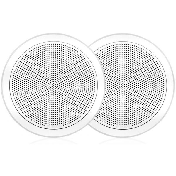 Fusion FM Series 6.5in 120W Flush Mount Round Speakers - White Grill