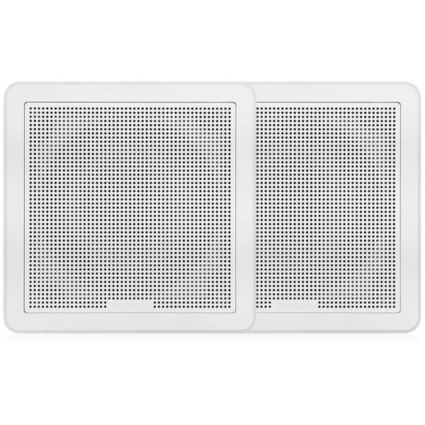 Fusion FM Series 6.5in 120W Flush Mount Square Speakers - White Grill