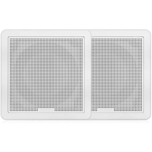 Fusion FM Series 7.7in 200W Flush Mount Square Speakers - White Grill