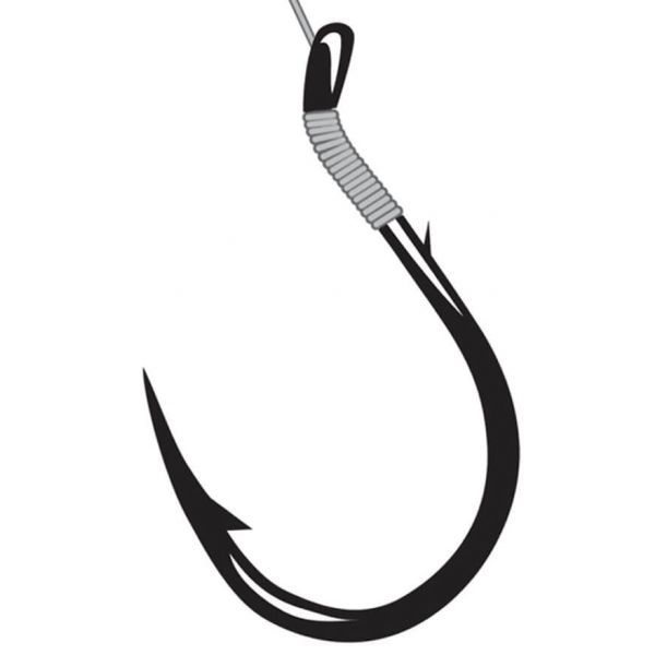 Gamakatsu 04805 Single Egg Hook, Snelled, Barb on Shank - Size 10