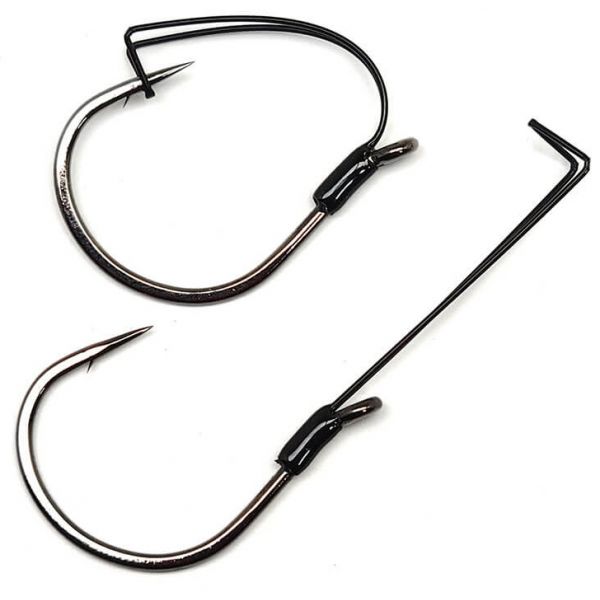 Gamakatsu 230908 Finesse Wide Gap Hook, Weedless, Ns Black - Size 4