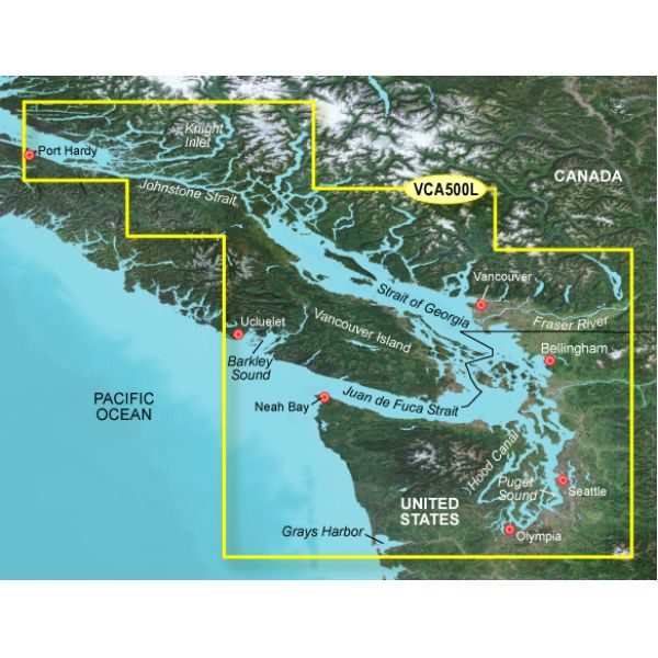 Garmin BlueChart g2 Vision LARGE Puget Sound to Port Hardy SD Card