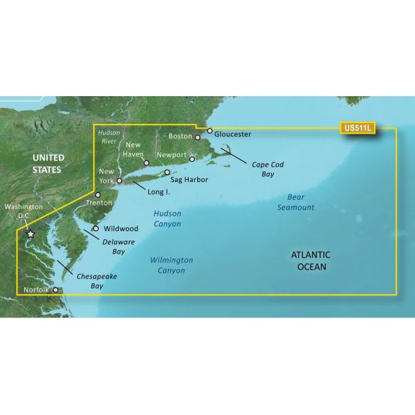 Garmin VUS511L BlueChart g3 Vision HD - Boston to Norfolk