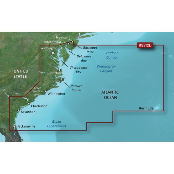 Garmin VUS512L BlueChart g3 Vision HD - Mid-Atlantic