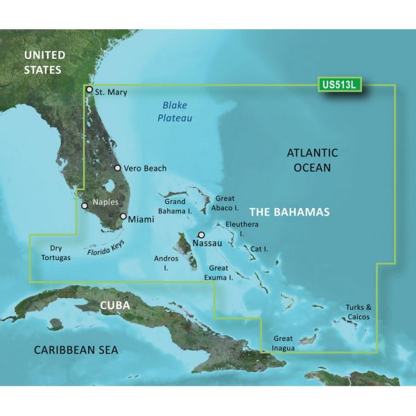 Garmin VUS513L BlueChart g3 Vision HD - Jacksonville to Bahamas