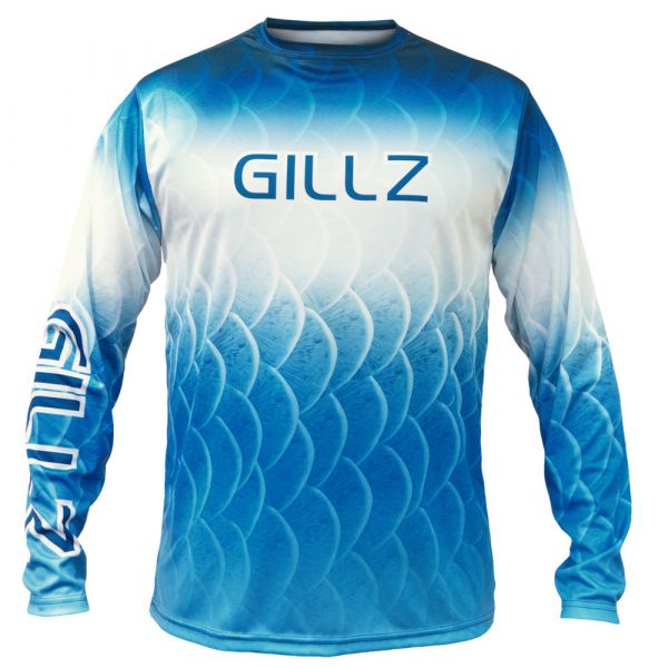 Gillz Extreme Scales Long Sleeve Performance Shirt - Blue 2XL