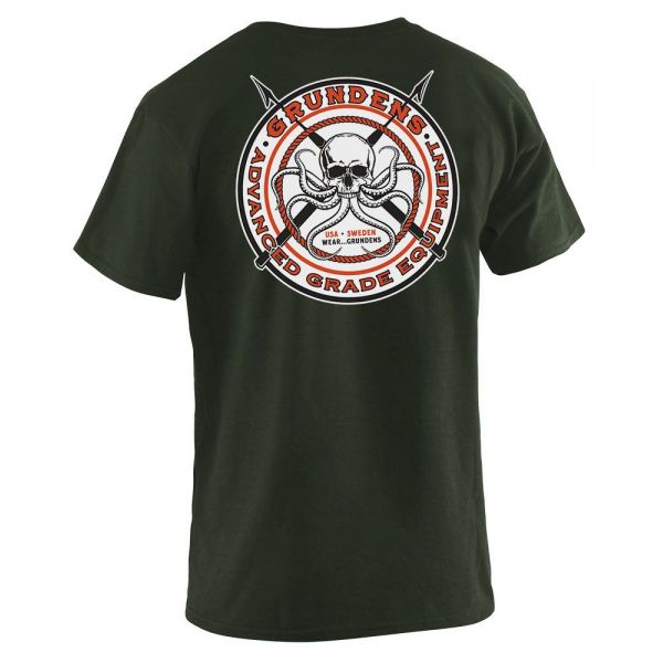 Grundens Davy Jones Short Sleeve T-Shirt - Army Green - L