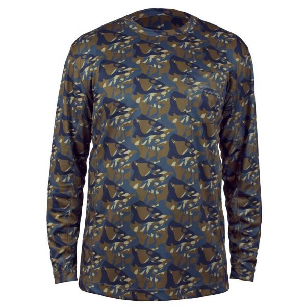 Grundens Fish Head Long Sleeve Shirt - Butternut Camo - Small