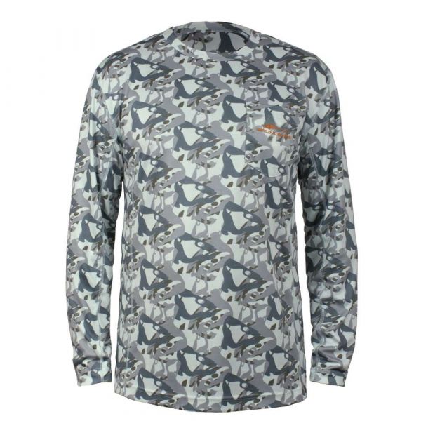 Grundens Fish Head Long Sleeve Shirt - Grey Camo - Large