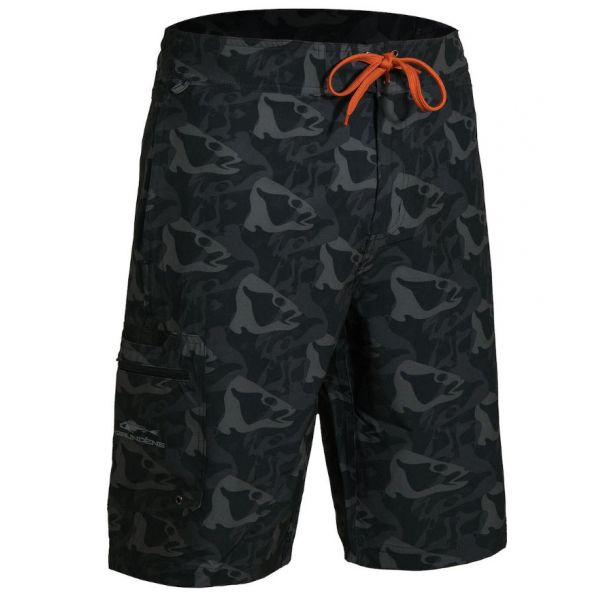 Grundens Fish Head Short - Black Fish Camo 30