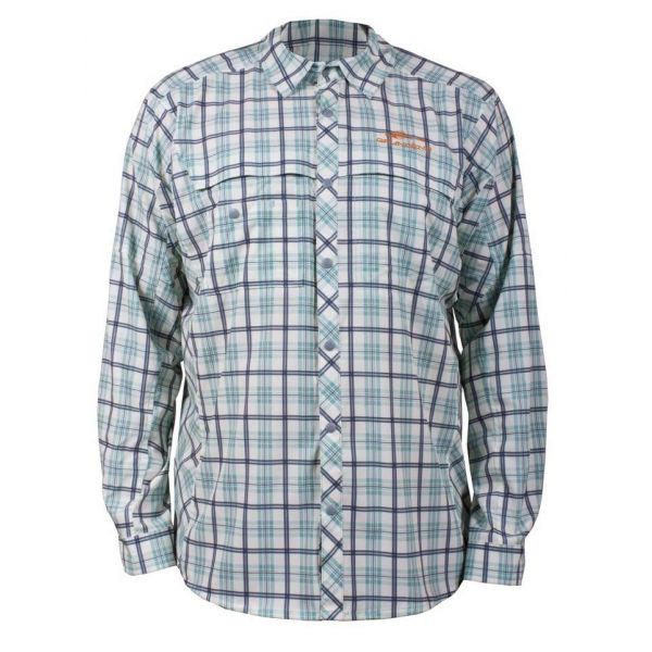 Grundens Fly Bridge Long Sleeve Shirt - Dusty Turquoise - Small