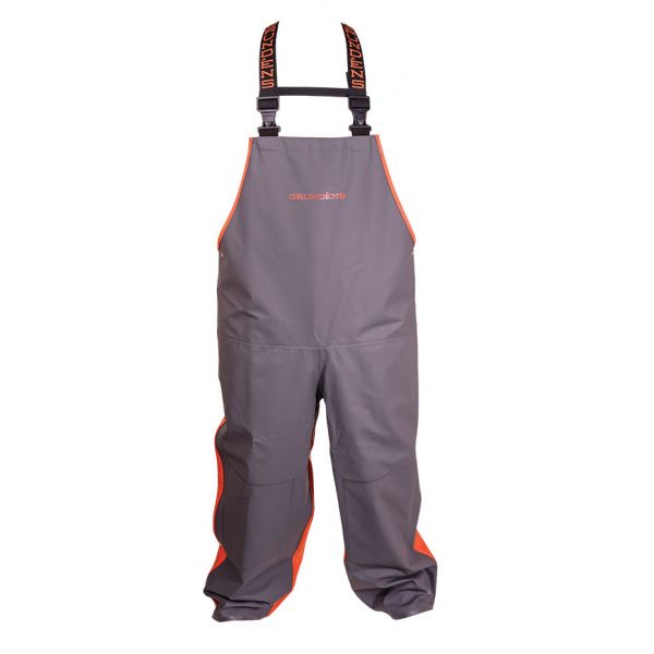 Grundens Hauler Bib - Orange/Grey - XS