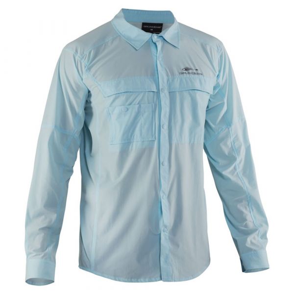 Grundens Hooksetter Long Sleeve Technical Shirt - Blue Water - 2XL