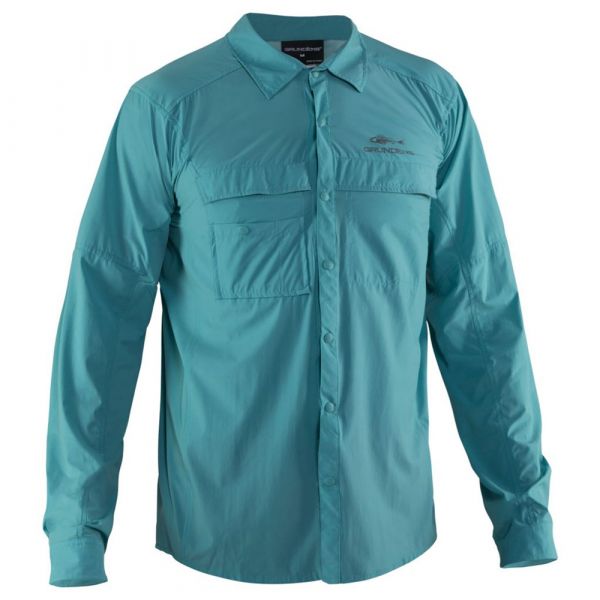 Grundens Hooksetter Long Sleeve Technical Shirt - Dusty Turquoise - 2XL