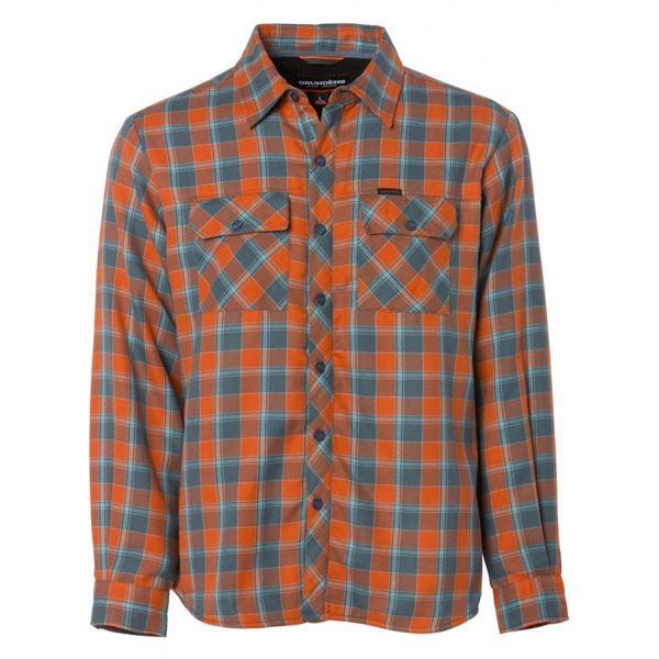 Grundens Kodiak Insulated Long Sleeve Shirt - Clay Plaid - Medium