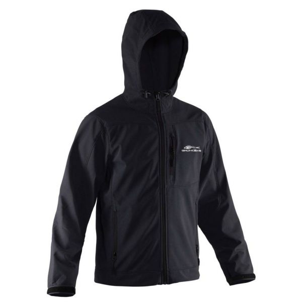 Grundens Midway Hooded Softshell Jacket - Black - XS - TackleDirect