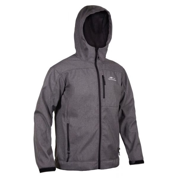 Grundens Midway Hooded Softshell Jacket - Herringbone Grey - XS