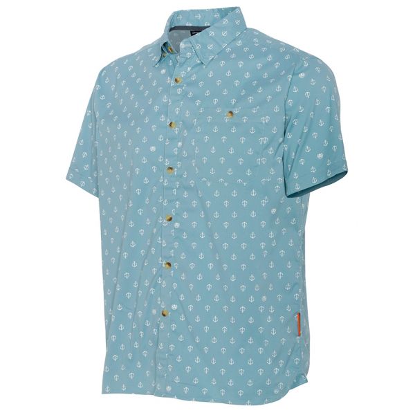 Grundens Platform Short Sleeve Shirt - Surf Anchor Print - 2X-Large