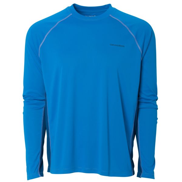 Grundens Solstrale Long Sleeve Crew Shirt - Aegean - Large