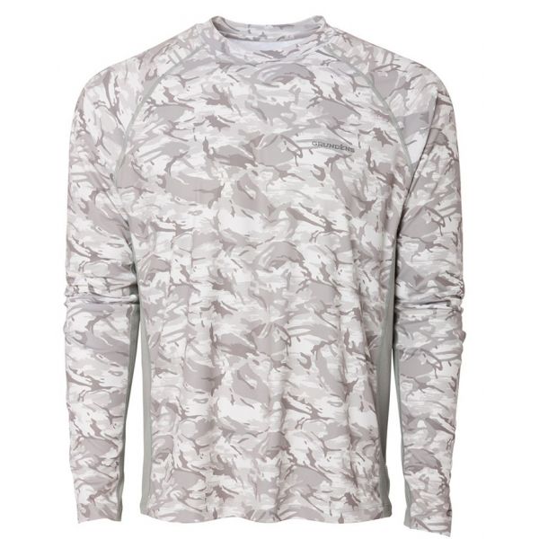 Grundens Solstrale Long Sleeve Crew Shirt - Refraction Camo Glacier - 2XL