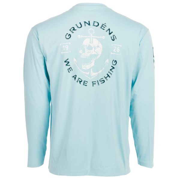 Grundens Tech Tee Long Sleeve Shirt - Anchor Down Print - Medium