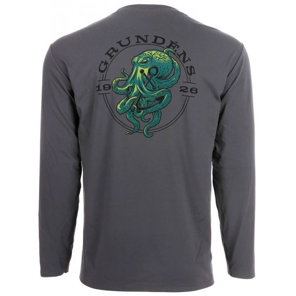 Grundens Tech Tee Long Sleeve Shirt - Kraken Print - 2X-Large