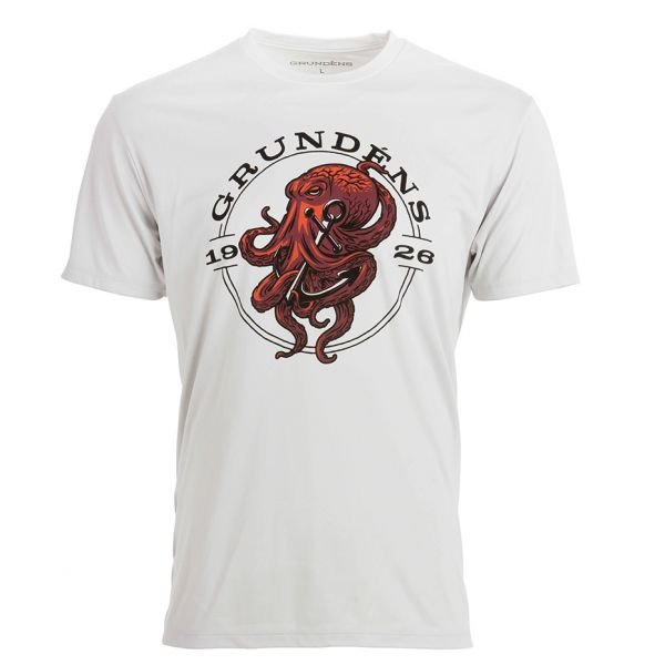 Grundens Tech Tee Short Sleeve Shirt - Kraken Print - Medium