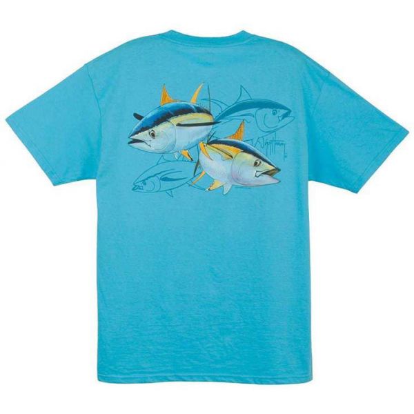 Guy Harvey MTH1329 Tuna Dash T-Shirts Aqua Blue