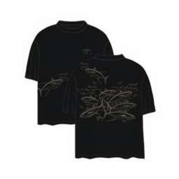 Aftco MTH5298 Tuna Etchings Black T-Shirt - Size Large