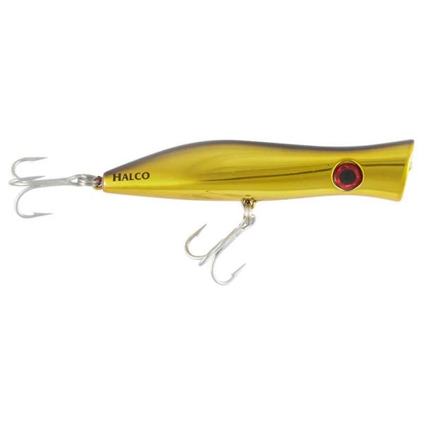 Halco RP135 Roosta Popper Lure Chrome Gold Black Back