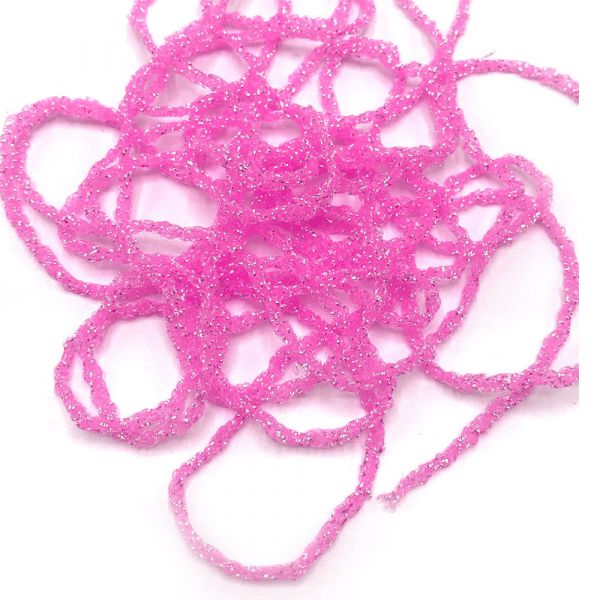 Hareline Dubbin Dyed Pearl Diamond Braid - Florida Hot Pink