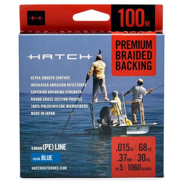 Hatch HB100M-O Premium Braided Fly Line Backing - 100M - Orange