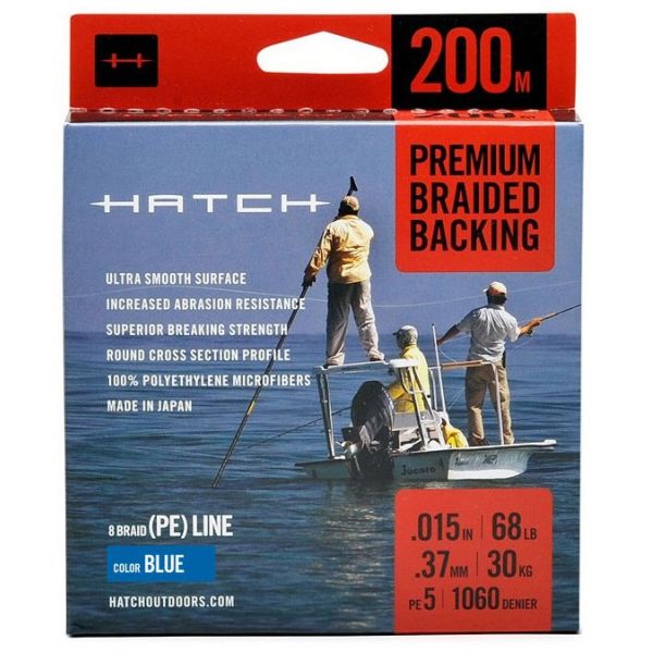 Hatch HB200M-B Premium Braided Fly Line Backing - 200M - Blue