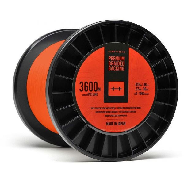 Hatch HB3600M-O Premium Braided Fly Line Backing - 3600M - Orange