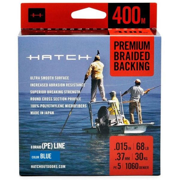 Hatch HB400M-B Premium Braided Fly Line Backing - 400M - Blue